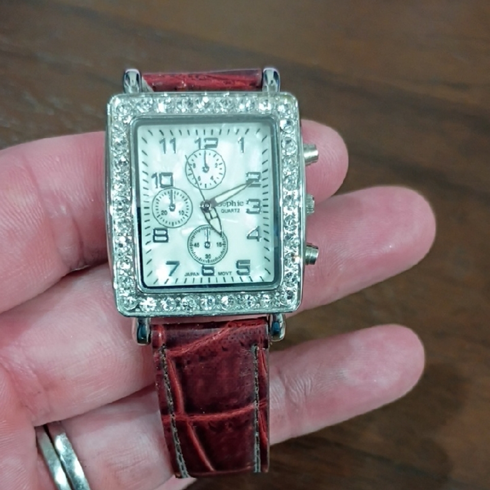 Sophie B. Red and Silver Women's Watch